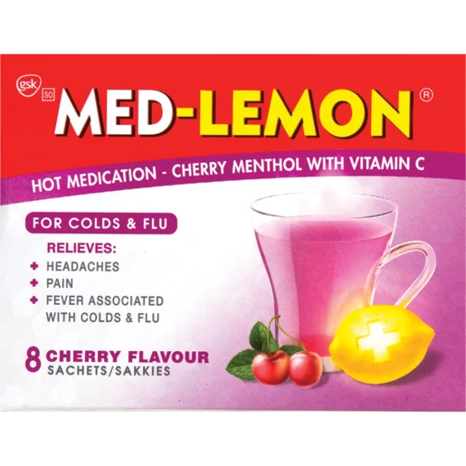 Med-Lemon Colds and Flu Cherry Menthol 8 Pack
