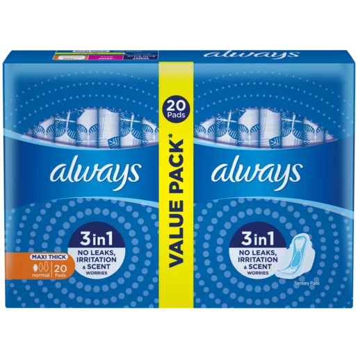 Always Maxi Thick Normal Pads 20 Pack