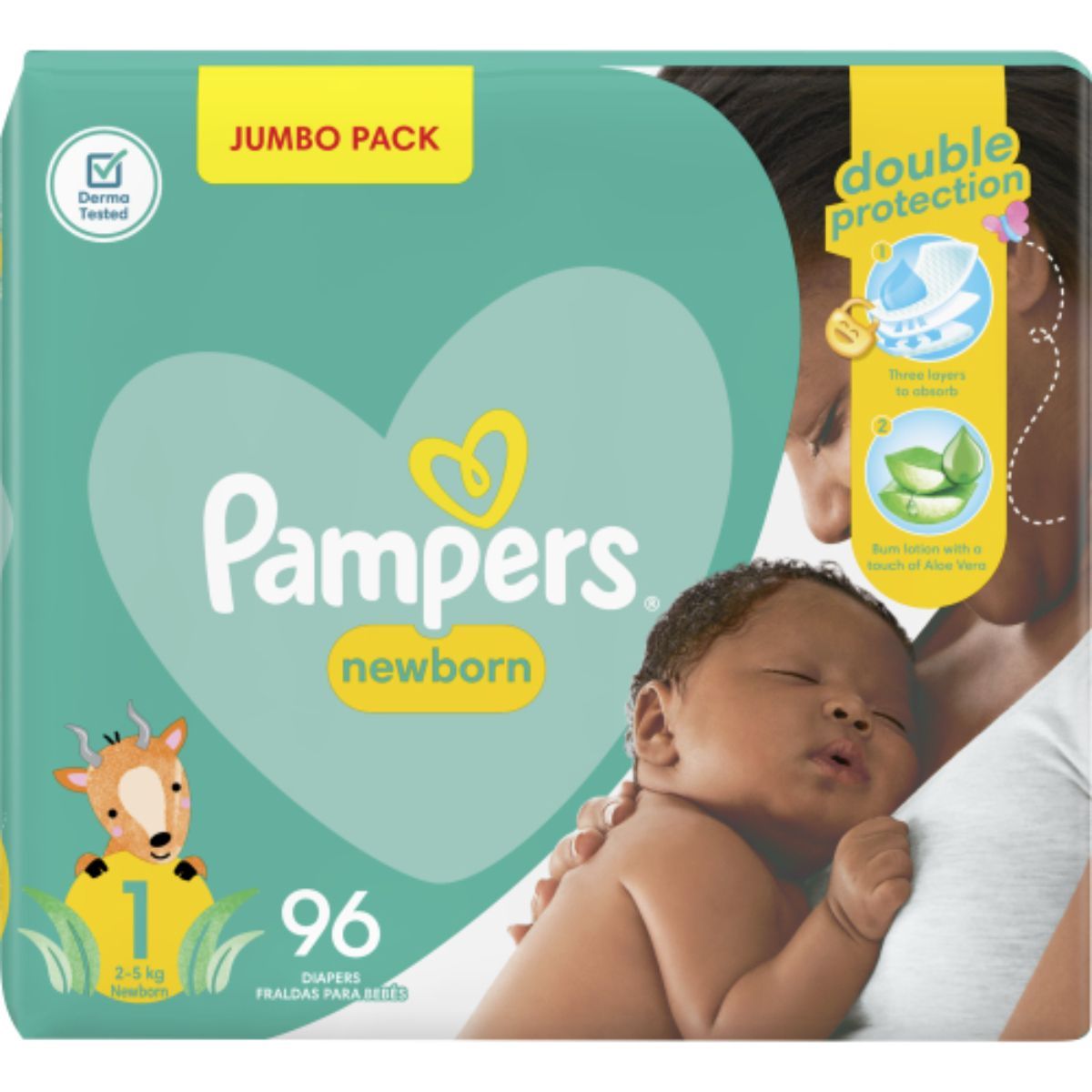 Pampers Active Baby Newborn Size 1 Jumbo Pack 96