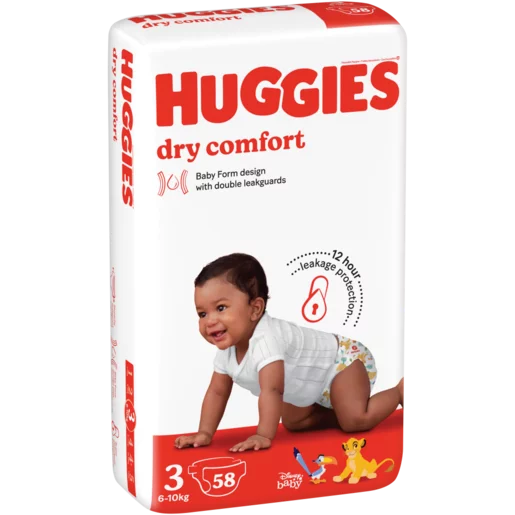 Huggies Dry Comfort Size 3 Nappies Pack of 58