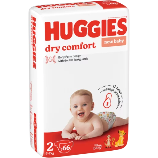Huggies Dry Comfort Mini Size 2 Nappies 66 Pack