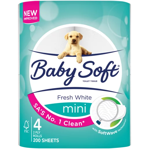 Babyso Toilet Roll 2-Ply White 4 Pack