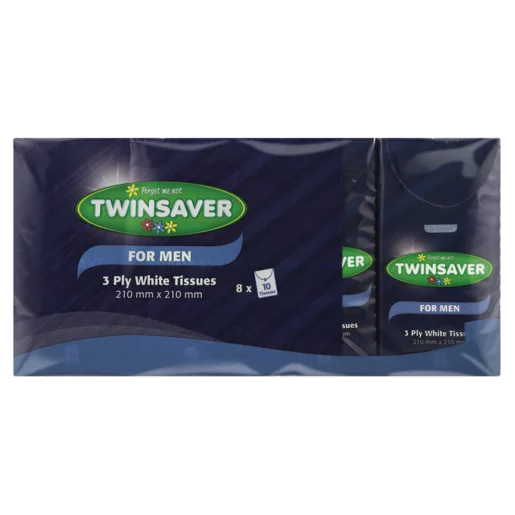 Twinsaver Men's Tissue 3-Ply White 8 Pack