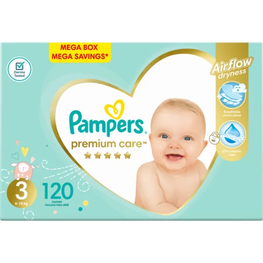Pampers Premium Care Size 3 120 Nappies