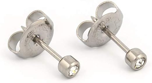 Studex Baby Bezel April Crystal Short 2mm Stainless Steel Earring
