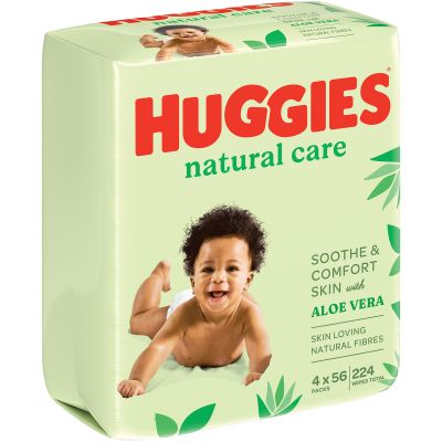 Huggies Nappy Care Wipes Aloe Vera 224