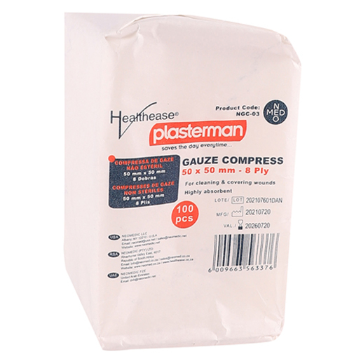 Healthease Gauze Non-Sterile 50x50 8-Ply 100 Packs