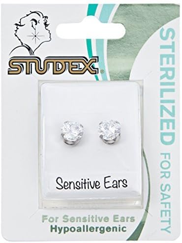 Studex Deluxe Super Maxi 6mm Stainless Steel Cubic Zirconia Earring
