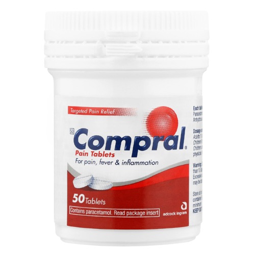 Compral Paracetamol 100mg/400mg/30mg Tablets 50 Pack