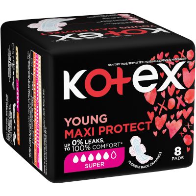 Kotex Pads Maxi Young Super Plus Winged 8