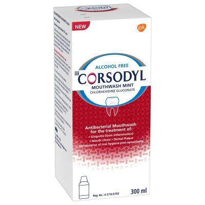 Corsodyl Alcohol-Free Mint Mouthwash 300ml