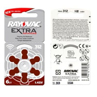 Rayovac Hearing Aid Battery 312 6 Pack