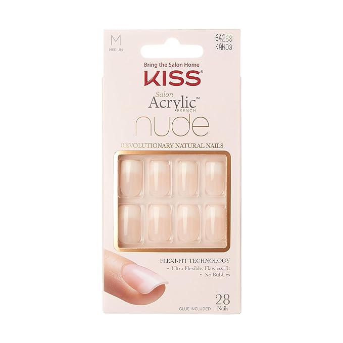 Kiss Nails Salon Acrylic Cashew 28-Pack