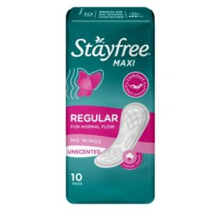 Stayfree Maxi Thick Pads 10 Pack Unscented No Wings