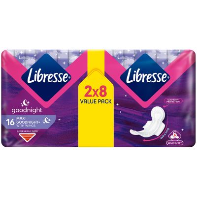 Libresse Maxi Goodnight Pads 2x8 Value Pack