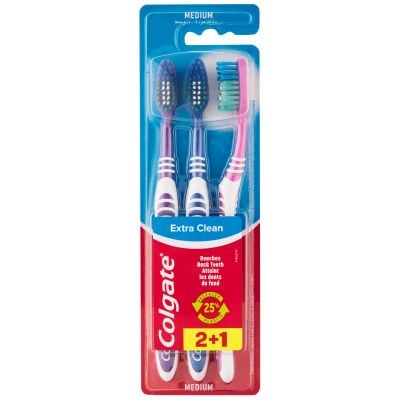 Colgate Extra Clean Toothbrush 3 Pack