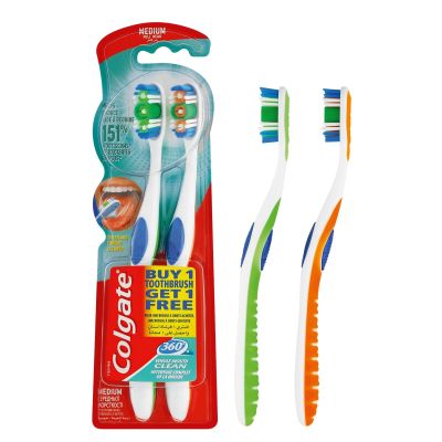 Colgate 360 Medium Toothbrush 2 Pack