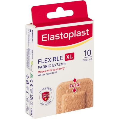 Elastoplast Flexible XL Fabric Plasters 5x7.2cm Pack of 10