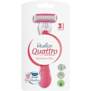Schick Quattro for Women Sensitive Skin Disposable Razors 3 Pack
