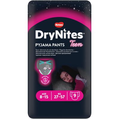 Huggies DryNites Size 8-15 Girl Nappies Pack of 9