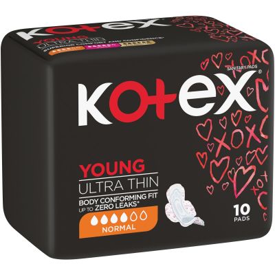 Kotex Cocoon Thin Young+ Winged Pads 10 Pack