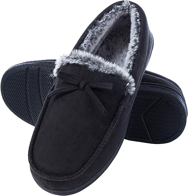 Jenam Cosy Men's Fluffy Slippers Black