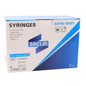 Syringe 3ml Luer Lock Saclin 100