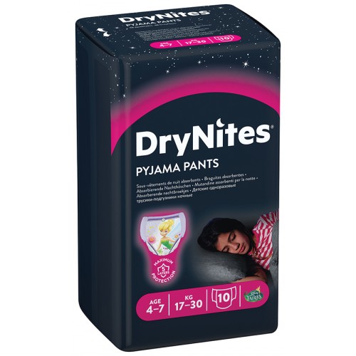 Huggies DryNites Size 4-7 Girl Nappies Pack of 10