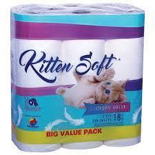 Kitten Soft Lux 2-Ply Toilet Paper 18 Rolls 350 Sheets