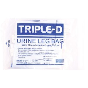 Leg Bag 750ml 10cm T-Valve Economy Urine Drainage