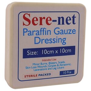 Sere-Net Paraffin Gauze 10 x 10 Centimetre 10 Pack