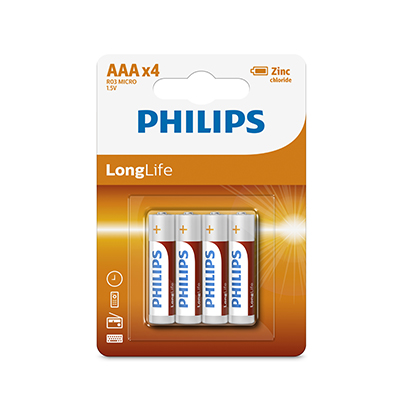Philips Long Life Zinc AAA 4 Pack