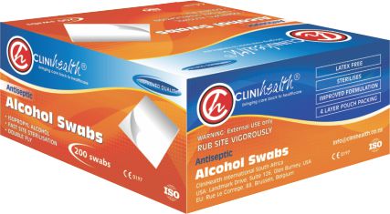 Clinihealth Antiseptic Alcohol Swabs 200 Pack