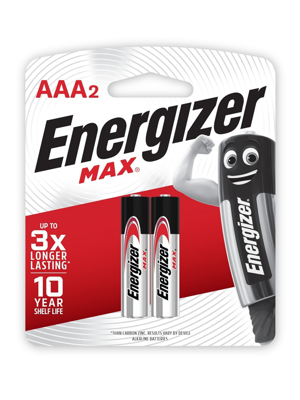 Energizer Max AAA Batteries 1.5V 2 Pack