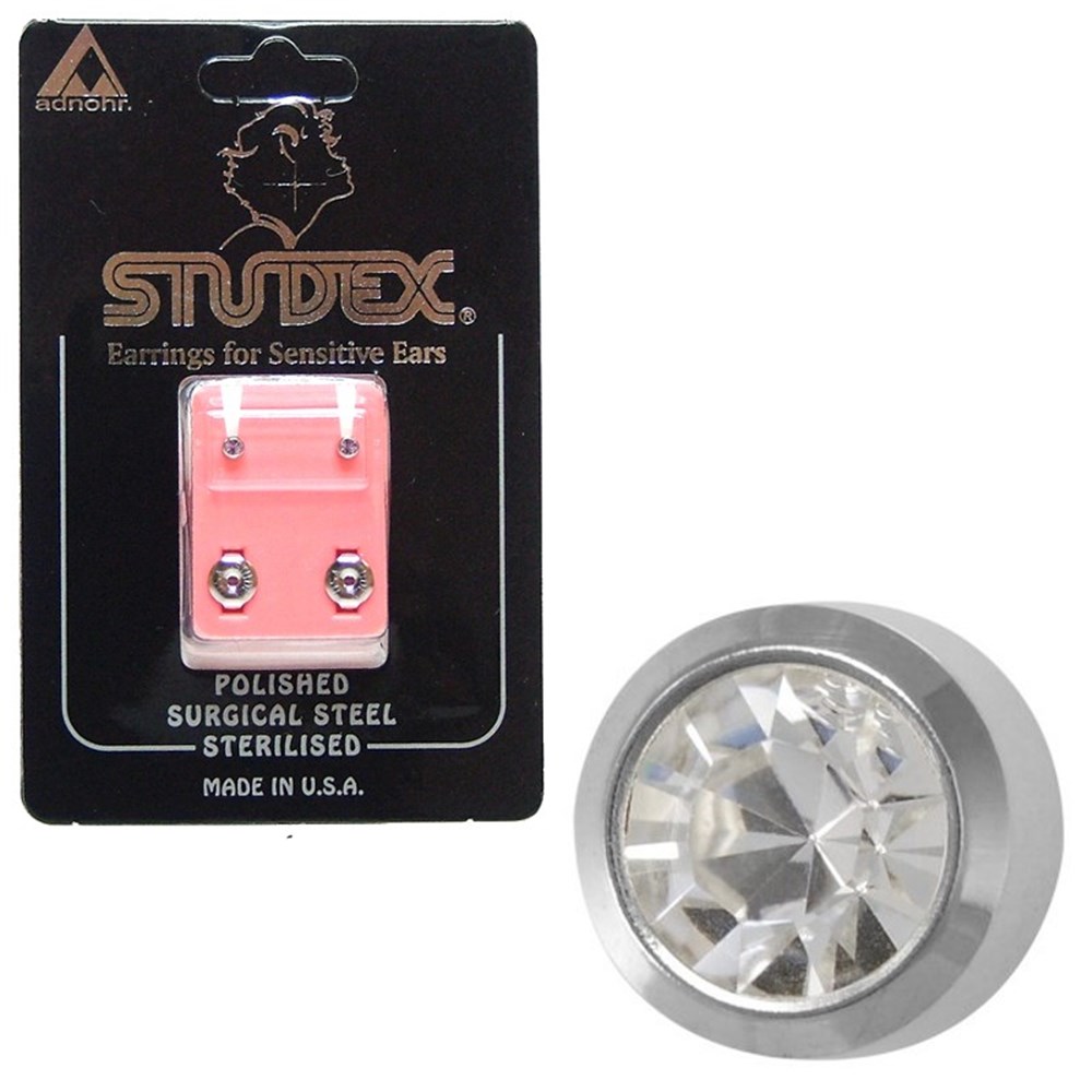 Studex Select Large Stainless Steel April Crystal Bezel Earring