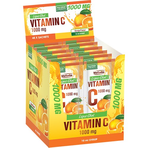 Wellvita Vitamin C Liquid Supplement 10ml Pack 48