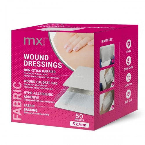 MX Wound Dressings 5x7cm - 50 Pack