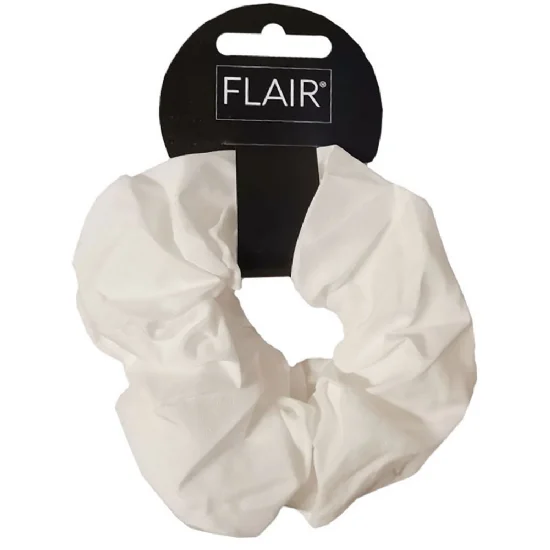 Flair Hair Scrunchies White 2 Pack