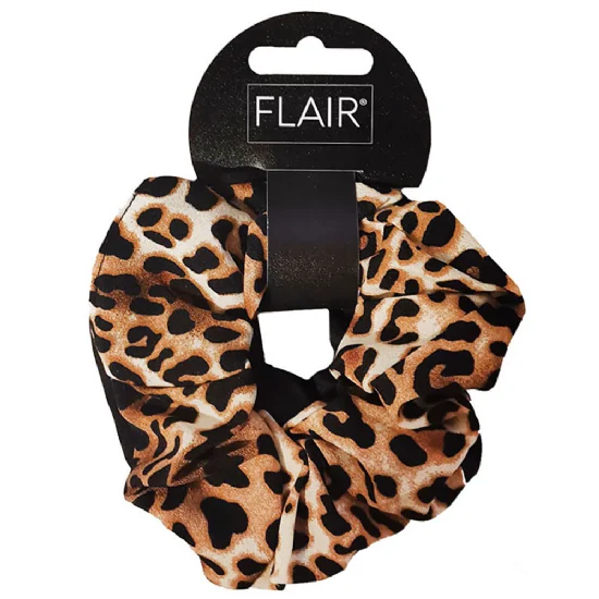 Flair Scrunchies Leopard Print and Black