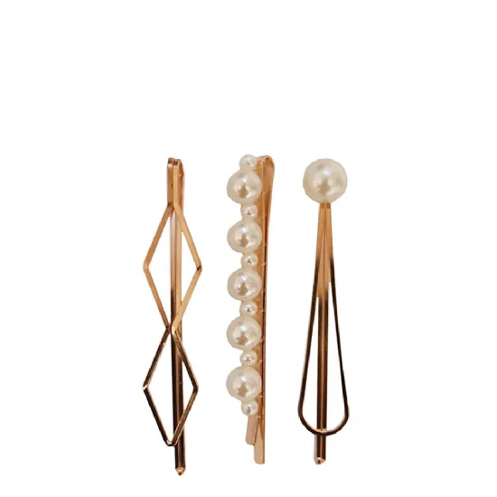 Flair Gold & Pearl Slide Clips 3 Pack
