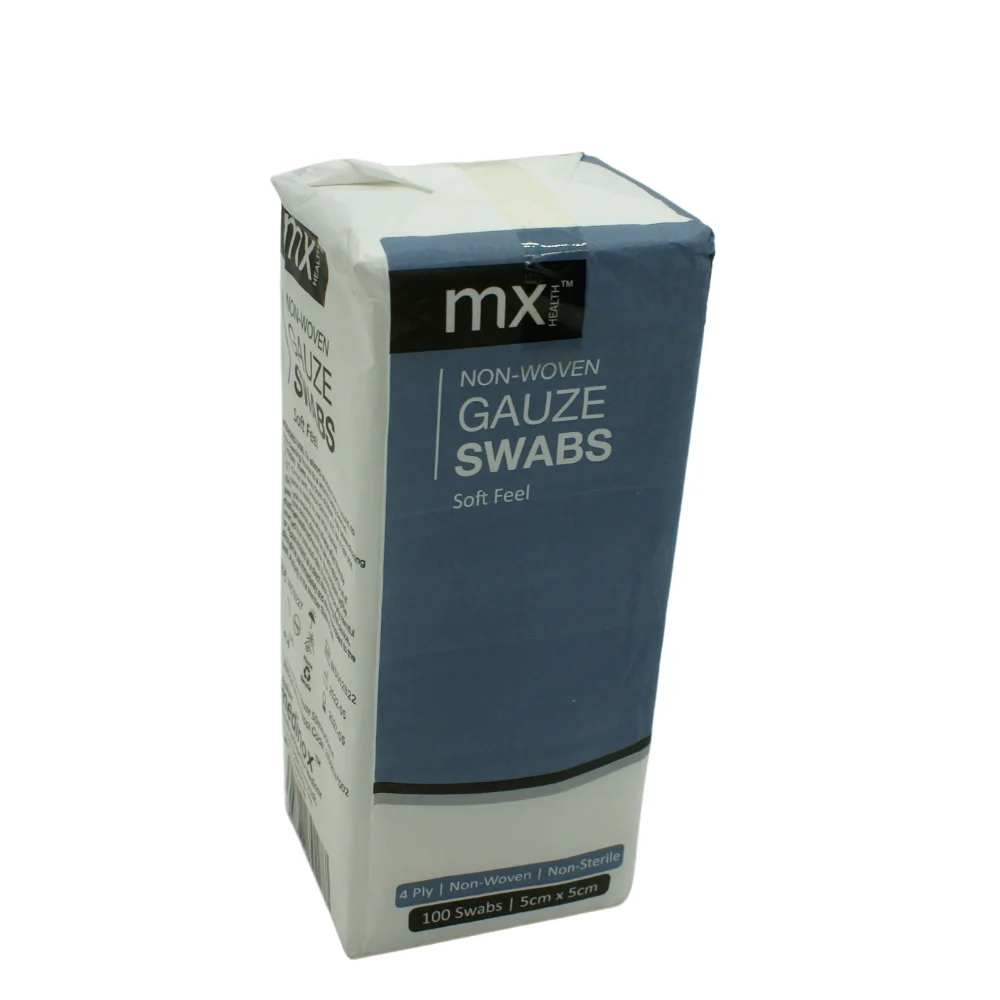 MX Gauze Non-Woven 5x5cm 4-Ply 100 Pack