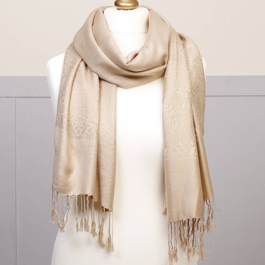 Jenam Cosy Pashmina Wrap Beige - One Size