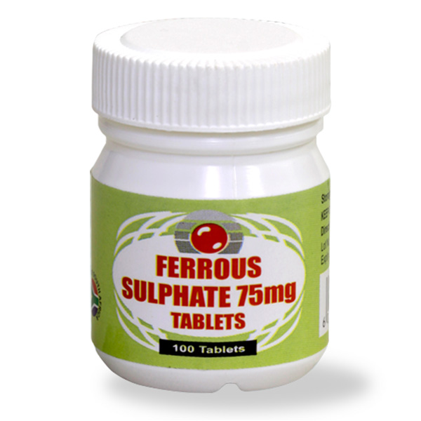 Ferrous Sulphate 75mg Tablets 100