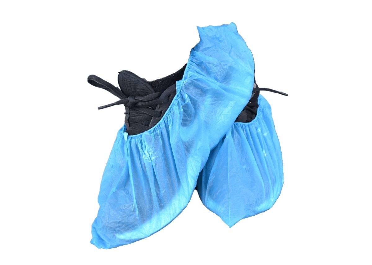 Plastic Shoe Cover 100 Pack Blue