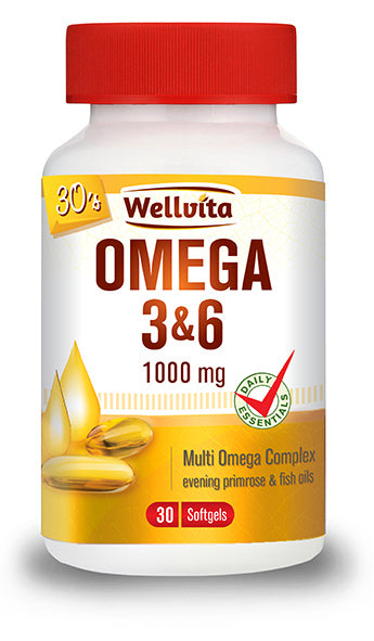 Wellvita Omega 3 and 6 100mg Softgel Capsules 30 Pack